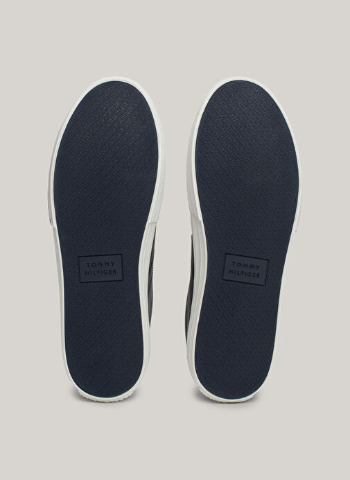 Tommy Hilfiger Lacivert Erkek Deri Sneaker TH HI VULC STREET RWB LTH LOW - Görsel 9