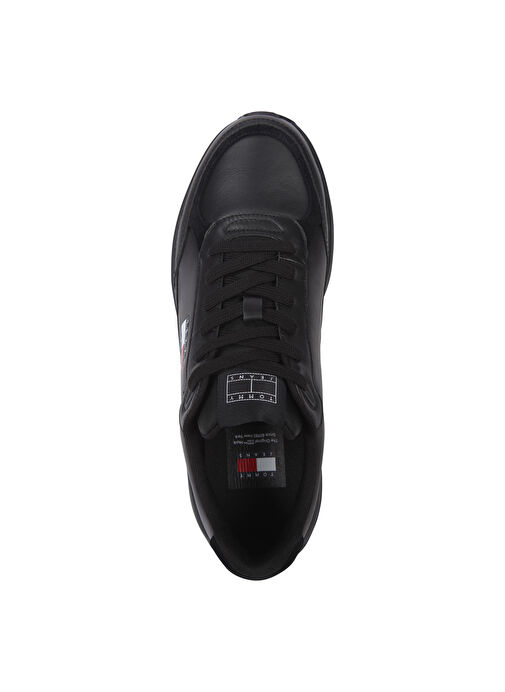 Tommy Hilfiger Siyah Erkek Deri Sneaker TJM RUNNER FULL LEATHER ESS - Görsel 4