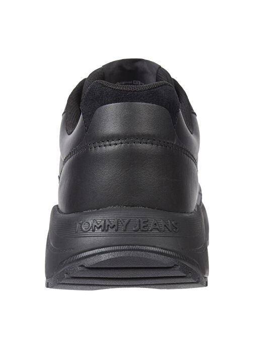 Tommy Hilfiger Siyah Erkek Deri Sneaker TJM RUNNER FULL LEATHER ESS - Görsel 5
