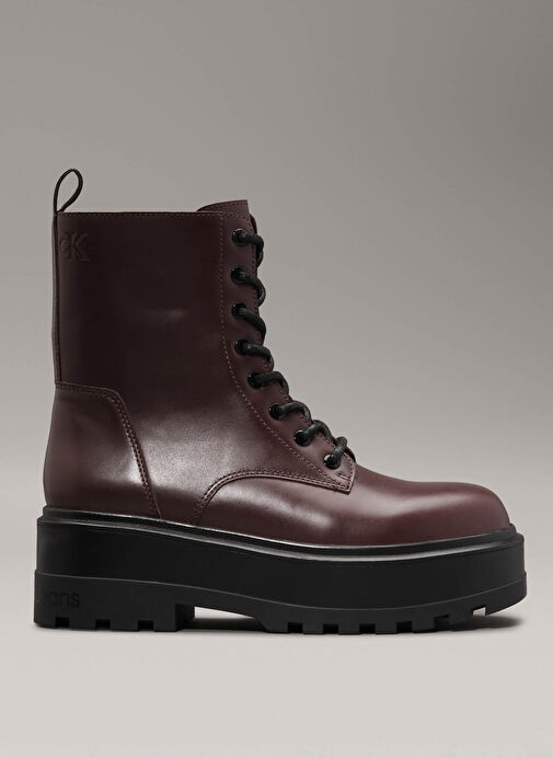 Calvin Klein Bordo Kadın Deri Bot YW0YW015350KV - Görsel 2