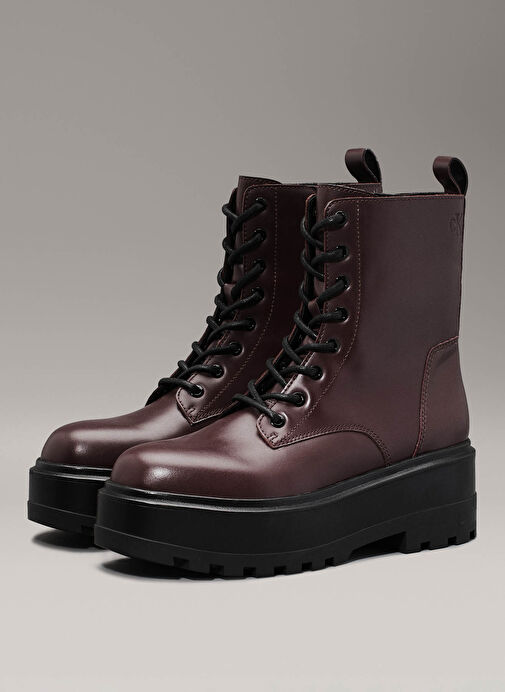 Calvin Klein Bordo Kadın Deri Bot YW0YW015350KV - Görsel 3
