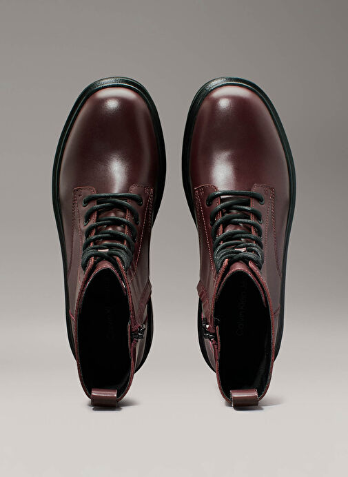 Calvin Klein Bordo Kadın Deri Bot YW0YW015350KV - Görsel 4