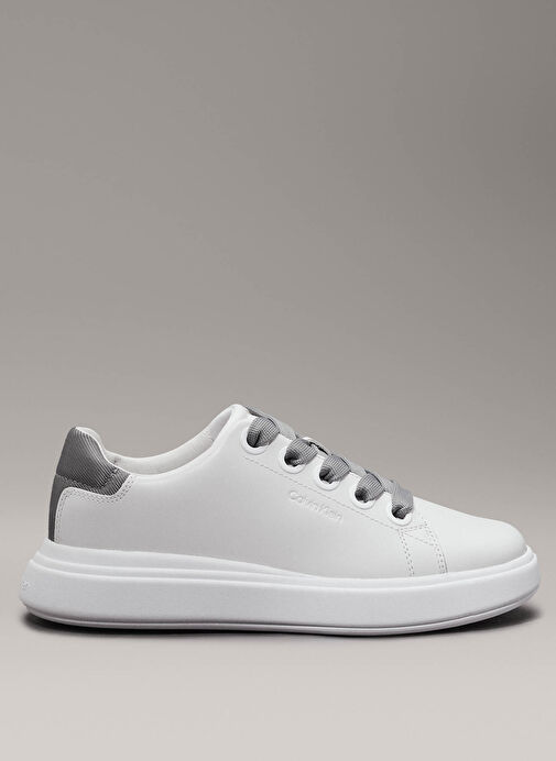 Calvin Klein Beyaz-Gri Kadın Deri Sneaker HW0HW0221701S - Görsel 2