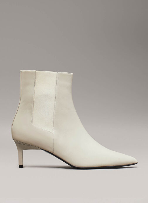 Calvin Klein Açık Bej Kadın Deri Topuklu Bot HW0HW02230ACE - Görsel 2