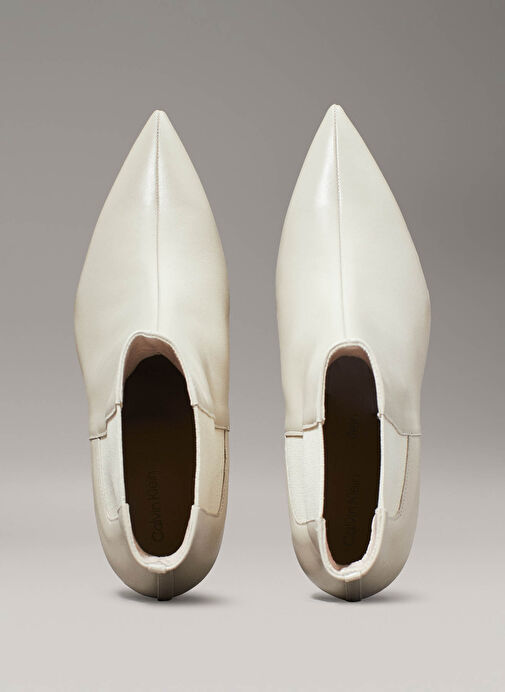 Calvin Klein Açık Bej Kadın Deri Topuklu Bot HW0HW02230ACE - Görsel 5