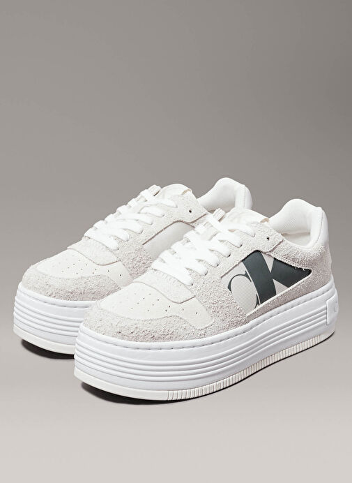 Calvin Klein Beyaz Kadın Deri - Kumaş Sneaker YW0YW016040GE - Görsel 3