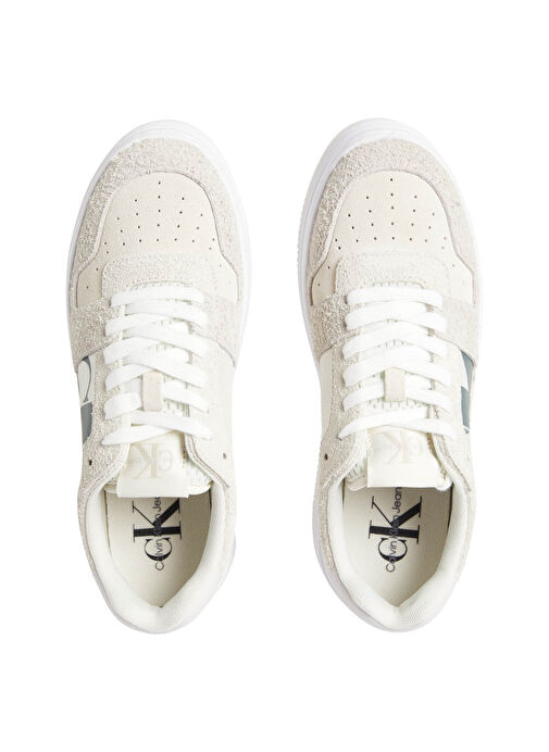 Calvin Klein Beyaz Kadın Deri - Kumaş Sneaker YW0YW016040GE - Görsel 4