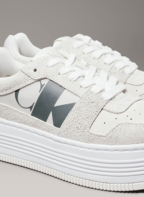 Calvin Klein Beyaz Kadın Deri - Kumaş Sneaker YW0YW016040GE - Görsel 5