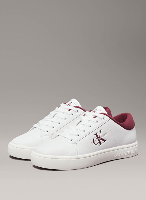 Calvin Klein Jeans Beyaz Kadın Deri Sneaker YW0YW014440K6 - Görsel 3