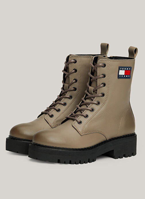 Tommy Hilfiger Gri Kadın Deri Bot EN0EN02628PKC - Görsel 4