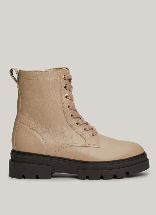 Tommy Hilfiger Bej Kadın Deri Bot FW0FW08160AEG - Görsel 2