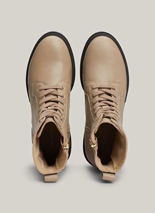 Tommy Hilfiger Bej Kadın Deri Bot FW0FW08160AEG - Görsel 5