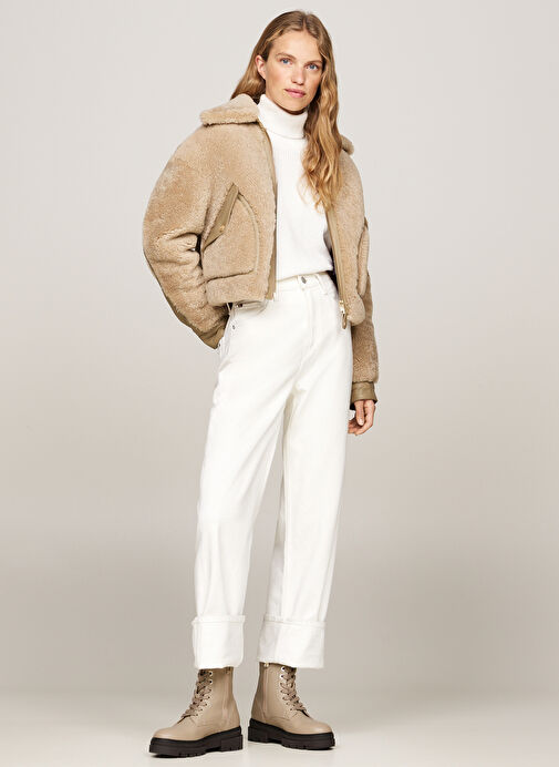 Tommy Hilfiger Bej Kadın Deri Bot FW0FW08160AEG - Görsel 6