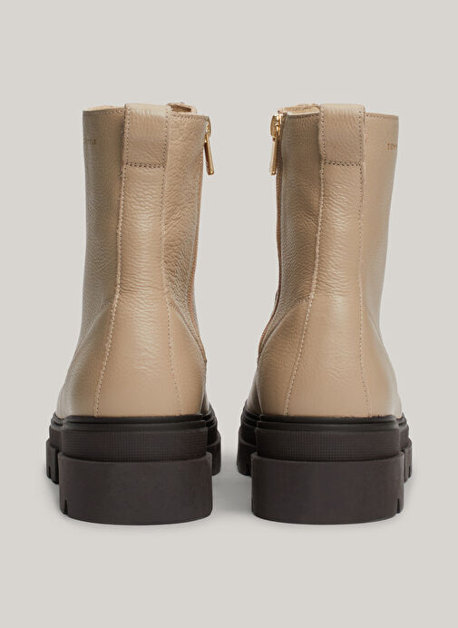 Tommy Hilfiger Bej Kadın Deri Bot FW0FW08160AEG - Görsel 8