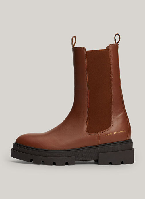 Tommy Hilfiger Kahverengi Kadın Deri Bot FW0FW06730GPK - Görsel 3
