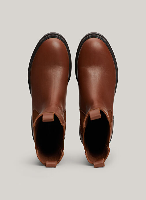 Tommy Hilfiger Kahverengi Kadın Deri Bot FW0FW06730GPK - Görsel 5