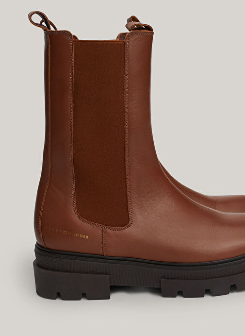 Tommy Hilfiger Kahverengi Kadın Deri Bot FW0FW06730GPK - Görsel 7