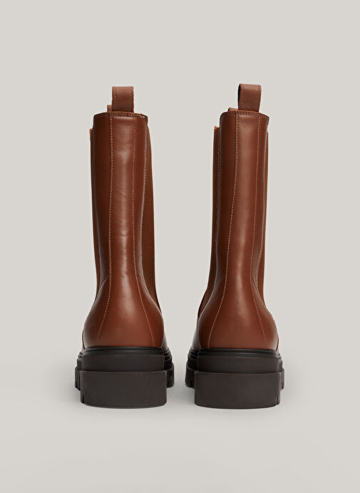 Tommy Hilfiger Kahverengi Kadın Deri Bot FW0FW06730GPK - Görsel 8