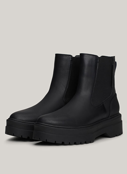 Tommy Hilfiger Siyah Kadın Deri Bot FW0FW08162BDS - Görsel 4
