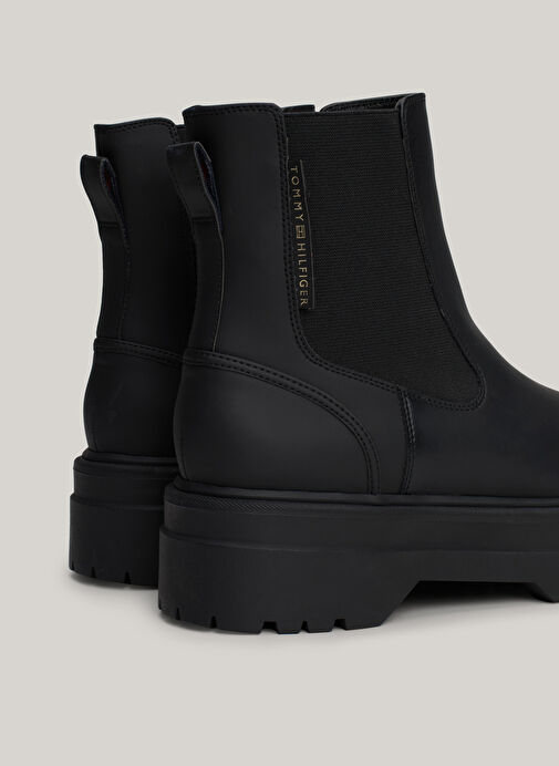 Tommy Hilfiger Siyah Kadın Deri Bot FW0FW08162BDS - Görsel 5
