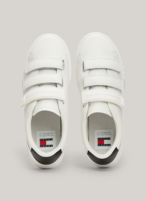 Tommy Hilfiger Beyaz-Siyah Kadın Deri Sneaker EN0EN02568YBL - Görsel 5