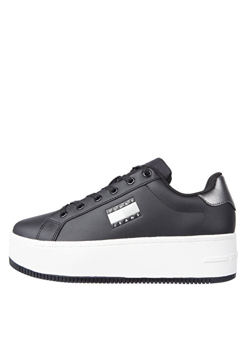 Tommy Hilfiger Siyah-Beyaz Kadın Deri Sneaker EN0EN02711TRH - Görsel 2