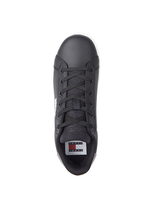 Tommy Hilfiger Siyah-Beyaz Kadın Deri Sneaker EN0EN02711TRH - Görsel 4