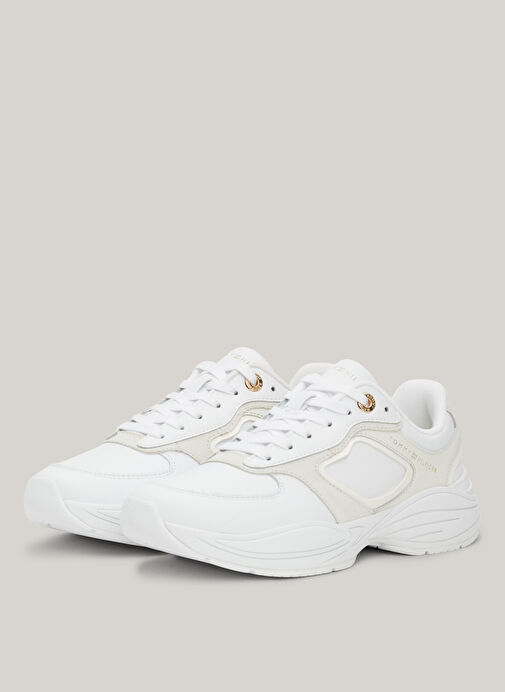 Tommy Hilfiger Beyaz - Krem Kadın Deri Sneaker FW0FW07996YBS - Görsel 3