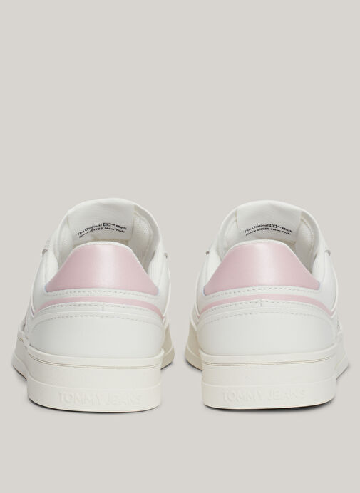 Tommy Hilfiger Beyaz-Pembe Kadın Deri Sneaker EN0EN02612TH2 - Görsel 8