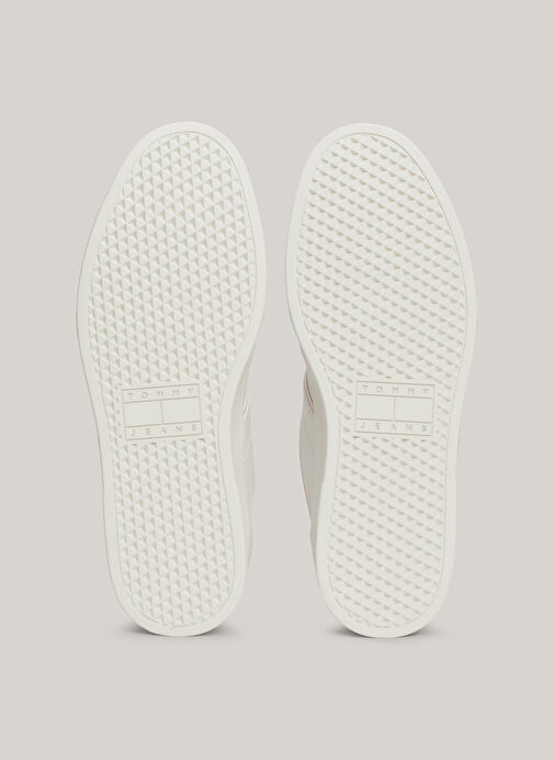 Tommy Hilfiger Beyaz-Pembe Kadın Deri Sneaker EN0EN02612TH2 - Görsel 9