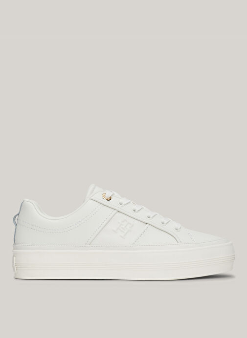 Tommy Hilfiger Beyaz Kadın Deri Sneaker FW0FW07945YBL - Görsel 2