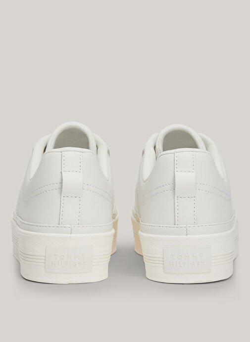 Tommy Hilfiger Beyaz Kadın Deri Sneaker FW0FW07945YBL - Görsel 8