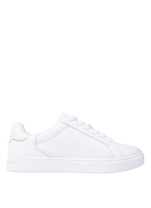 Tommy Hilfiger Beyaz-Kırmızı-Mavi Kadın Deri Sneaker FW0FW08001YBS - Görsel 3