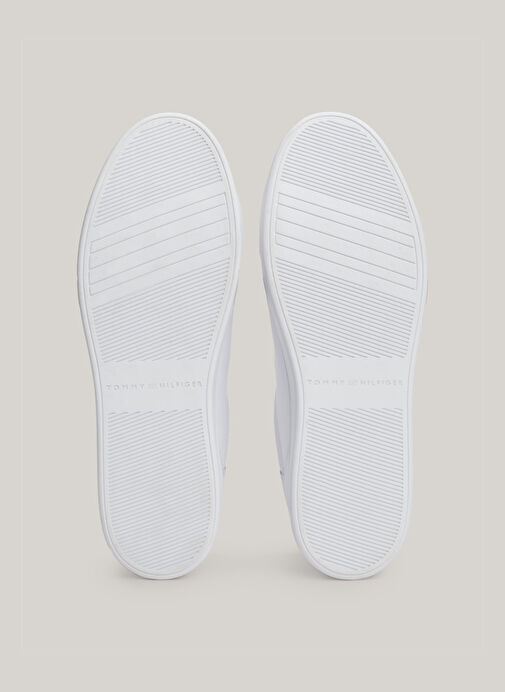 Tommy Hilfiger Beyaz-Kırmızı-Mavi Kadın Deri Sneaker FW0FW08001YBS - Görsel 7