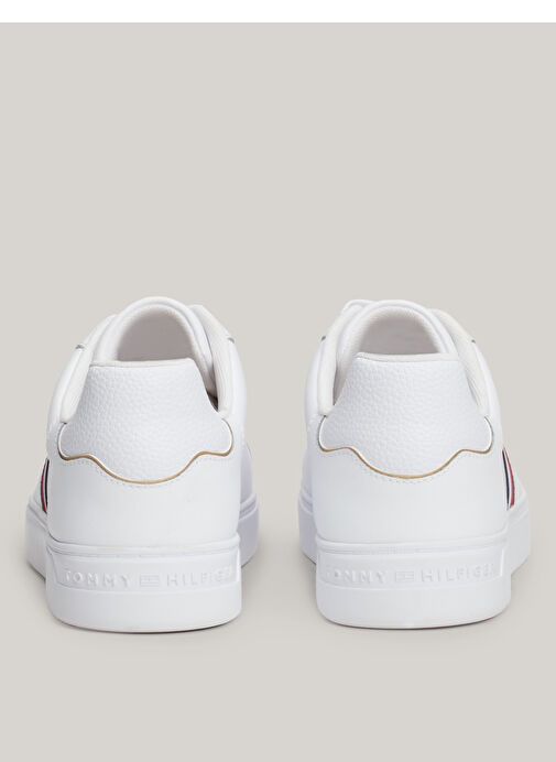 Tommy Hilfiger Beyaz-Kırmızı-Mavi Kadın Deri Sneaker FW0FW08001YBS - Görsel 8