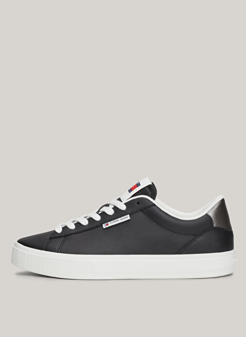 Tommy Hilfiger Siyah Kadın Deri Sneaker EN0EN02686BDS - Görsel 3