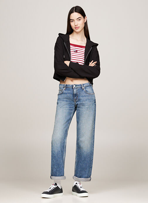 Tommy Hilfiger Siyah Kadın Deri Sneaker EN0EN02686BDS - Görsel 5