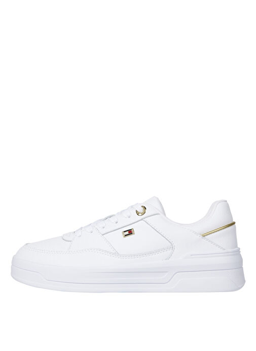 Tommy Hilfiger Beyaz Kadın Deri Sneaker FW0FW08261YBS - Görsel 2