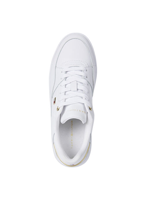 Tommy Hilfiger Beyaz Kadın Deri Sneaker FW0FW08261YBS - Görsel 4