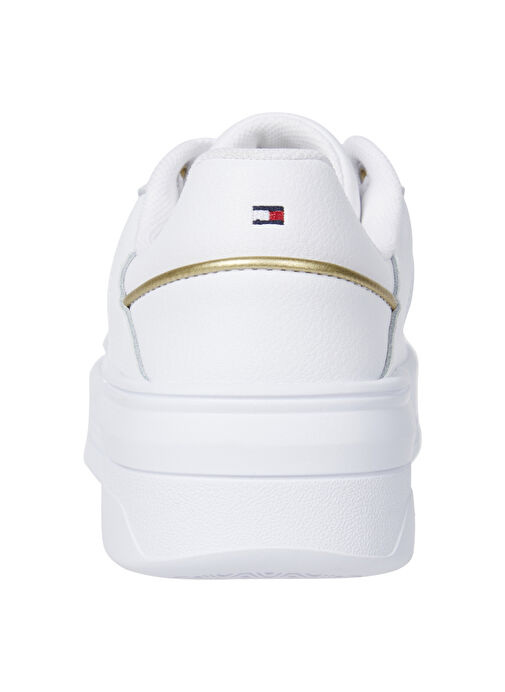 Tommy Hilfiger Beyaz Kadın Deri Sneaker FW0FW08261YBS - Görsel 5
