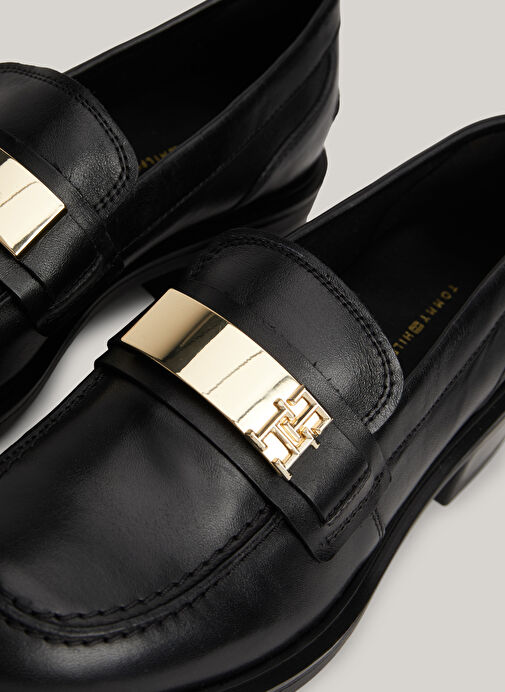 Tommy Hilfiger Siyah Kadın Deri Loafer FW0FW08257BDS - Görsel 4