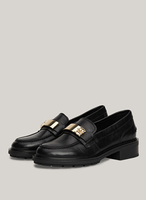 Tommy Hilfiger Siyah Kadın Deri Loafer FW0FW08257BDS - Görsel 5