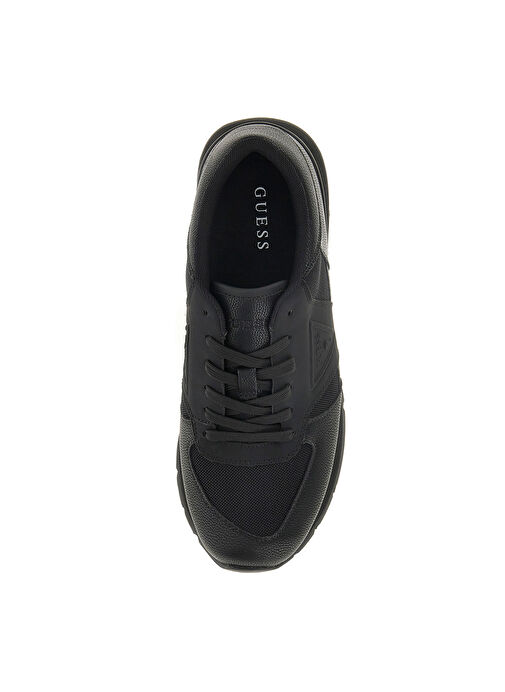 Guess Siyah Erkek deri Sneaker FMFFANELE12 - Görsel 4
