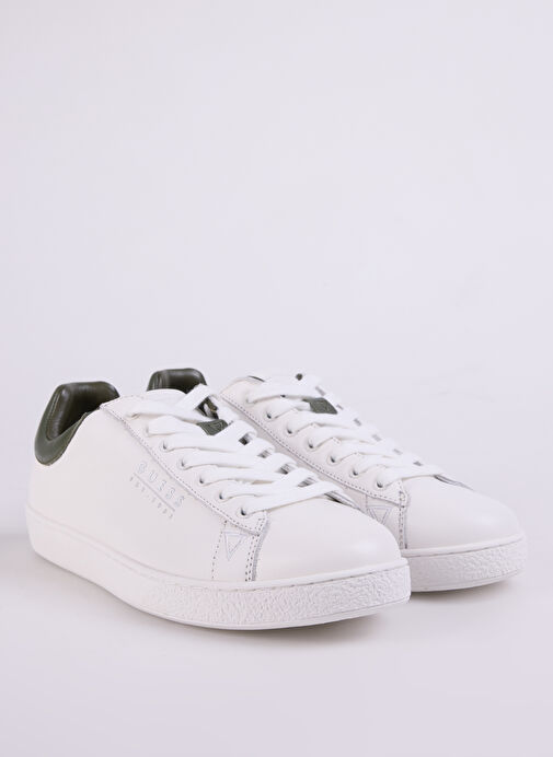 Guess Beyaz-Yeşil Erkek Deri Sneaker FMTNOLFAB12 - Görsel 3