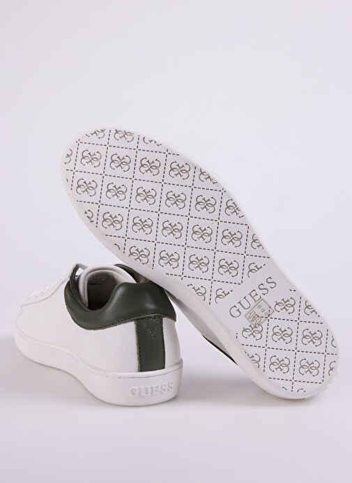 Guess Beyaz-Yeşil Erkek Deri Sneaker FMTNOLFAB12 - Görsel 5