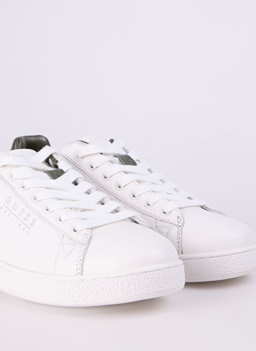 Guess Beyaz-Yeşil Erkek Deri Sneaker FMTNOLFAB12 - Görsel 6