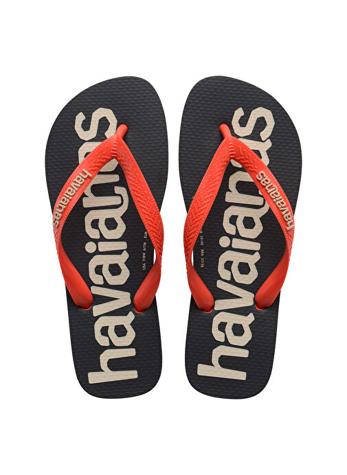 Havaianas Siyah-Kırmızı Erkek Plaj Terliği HAV. TOP LOGOMANIA 2 BLOOD ORANGE - Görsel 2