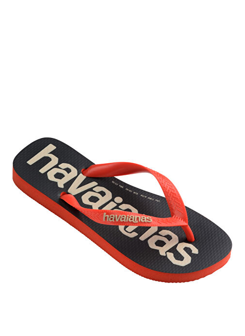 Havaianas Siyah-Kırmızı Erkek Plaj Terliği HAV. TOP LOGOMANIA 2 BLOOD ORANGE - Görsel 3