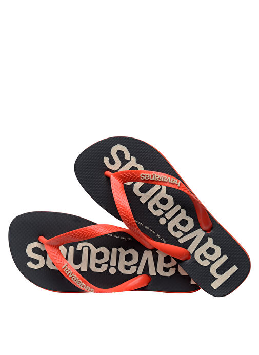 Havaianas Siyah-Kırmızı Erkek Plaj Terliği HAV. TOP LOGOMANIA 2 BLOOD ORANGE - Görsel 5
