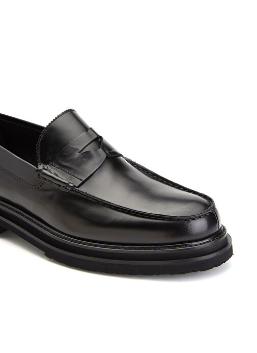 George Hogg Siyah Erkek Deri Loafer 1410 - Görsel 7